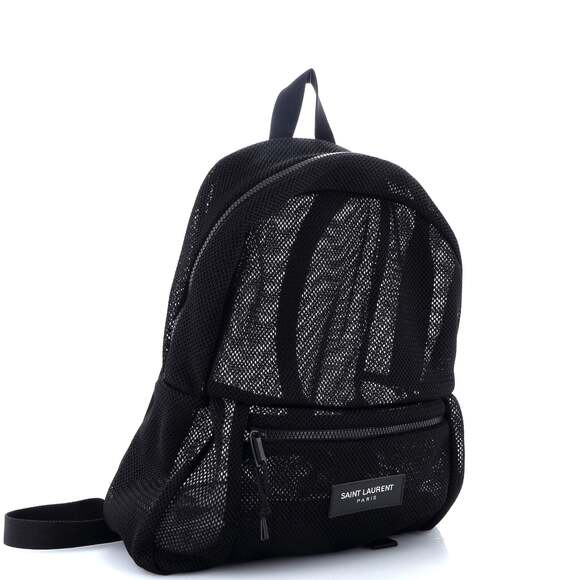 Saint Laurent Logo Zip Backpack Mesh #166165S59B - Picture 3 of 7